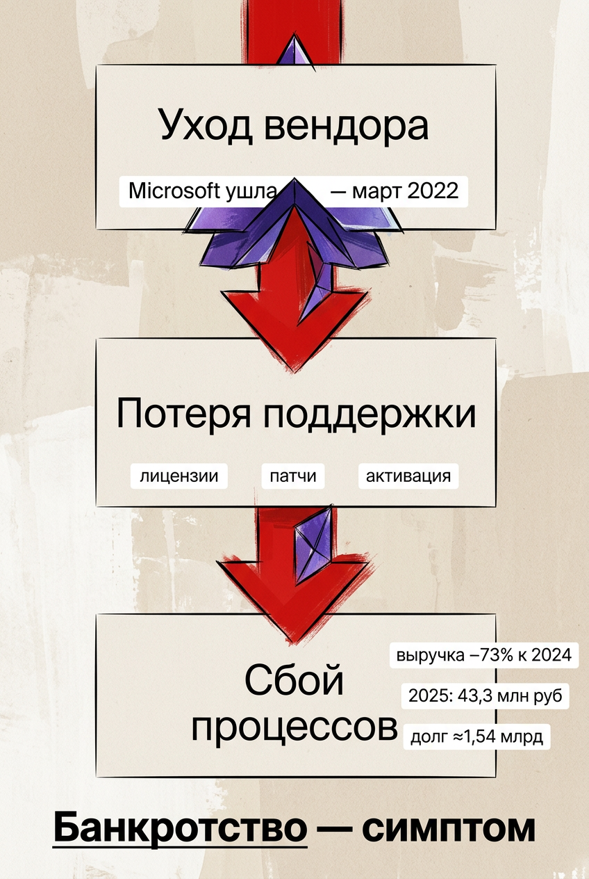 Featured image: microsoft russia bankruptcy impact